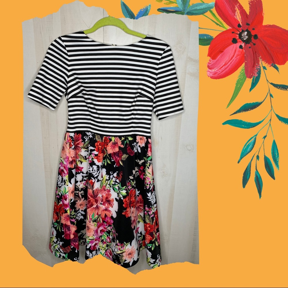 Striped Floral Dress